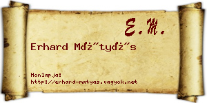 Erhard Mátyás névjegykártya